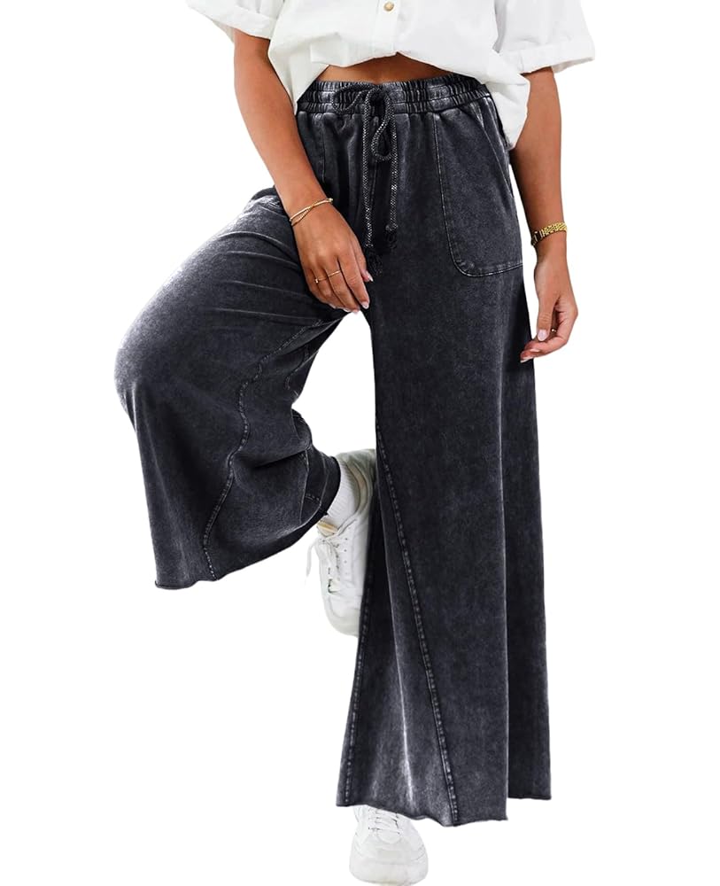 そそい　weatDistressed WidePants Amazon.com: TITOMD Women Wide Leg Sweatpants Jeans High